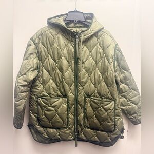 Everlane RENEW QUILTED HOODED LINER - olive green